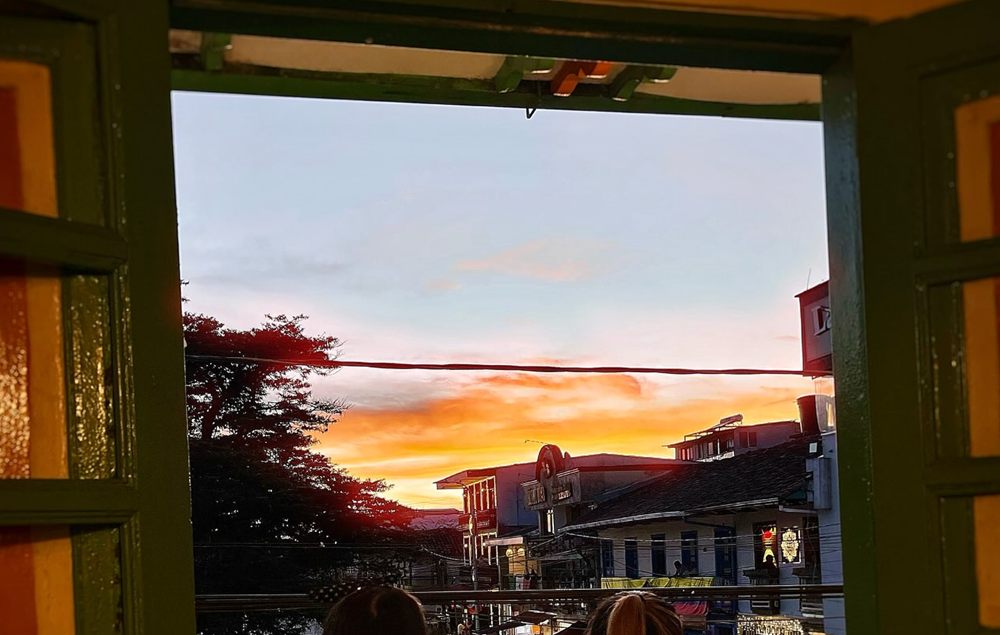 Vista del atardecer de Circasia desde el balcón